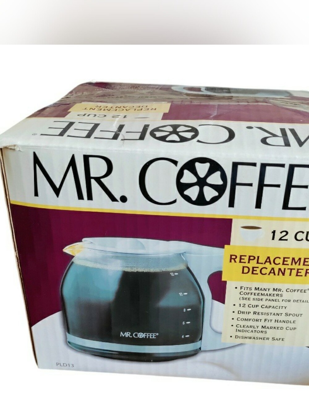 Mr Coffee 12 Cup Replacement Decanter Coffee Pot PLD13 White